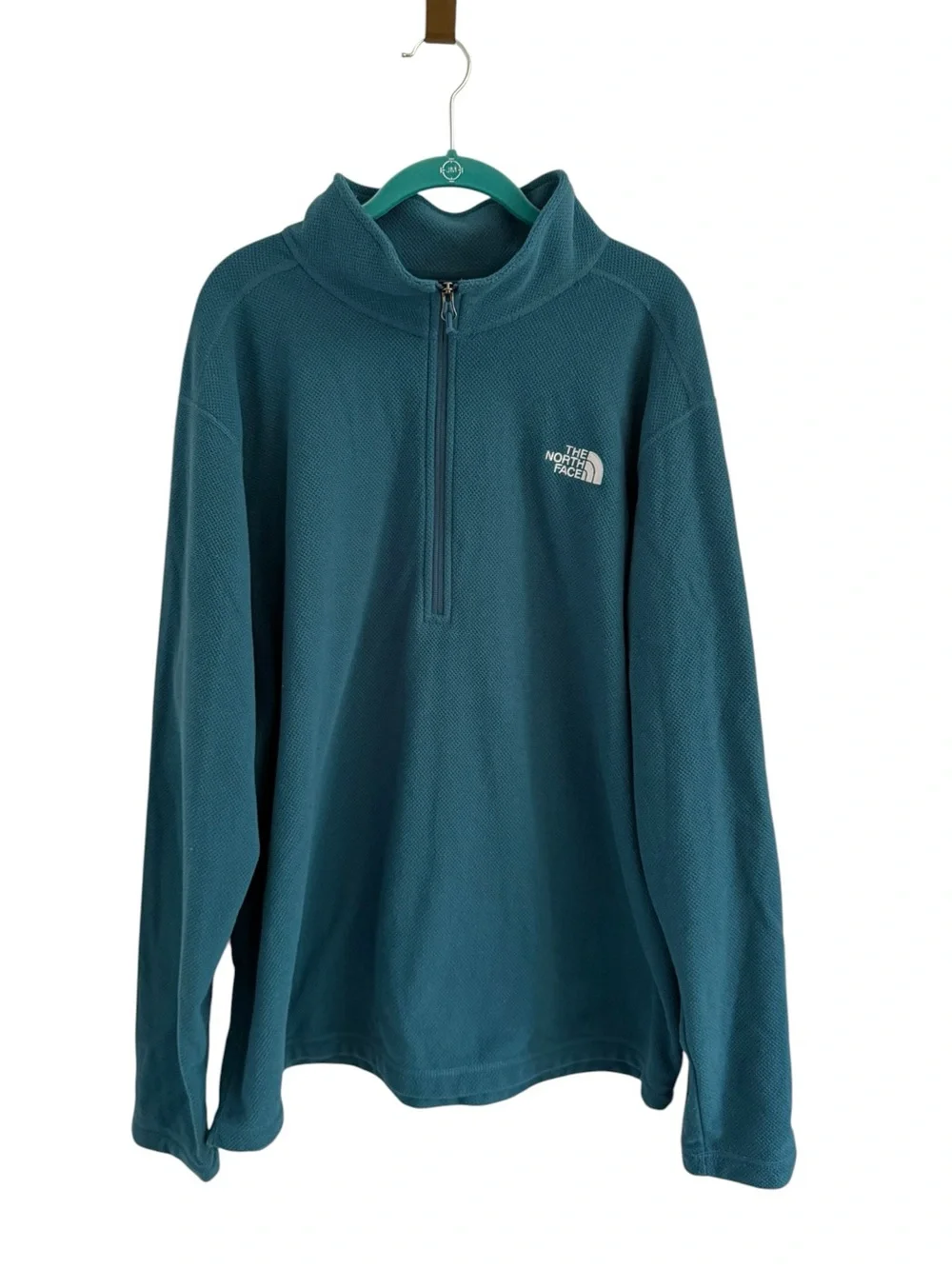The North Face Men’s Teal Quarter-Zip Fleece Pullover Size XXL Blue Green Casual